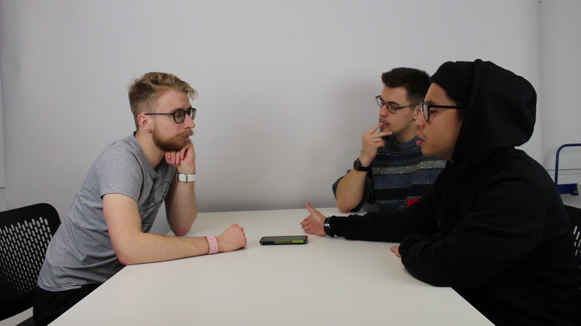 Photo of an interview with 2 people